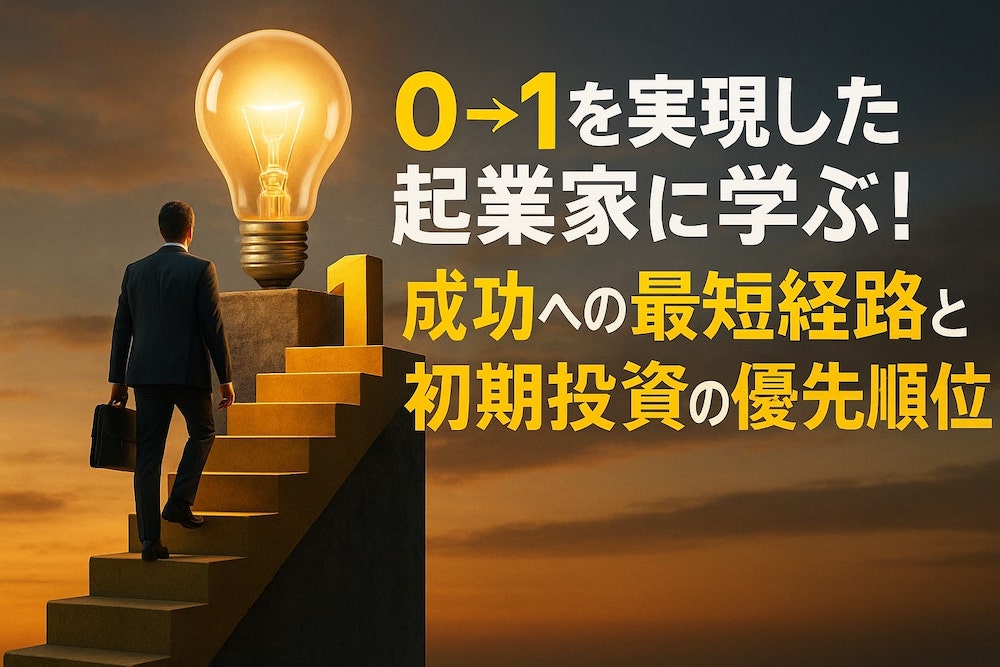 0→1を実現した起業家に学ぶ！成功への最短経路と初期投資の優先順位